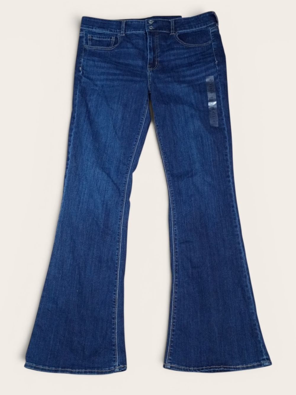 American Eagle Outfitters Women's Dark Blue Super Stretch Flare Jeans Size 16